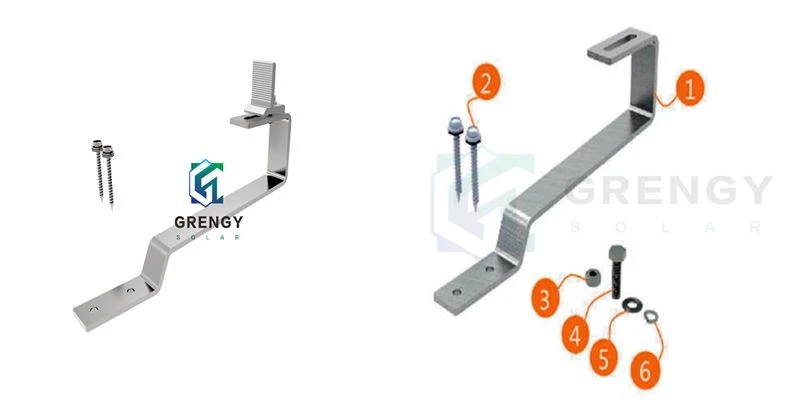 #7 solar hook for flat tile roof_