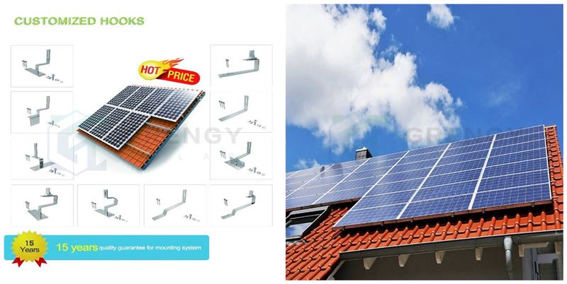 solar hook for flat tile hook