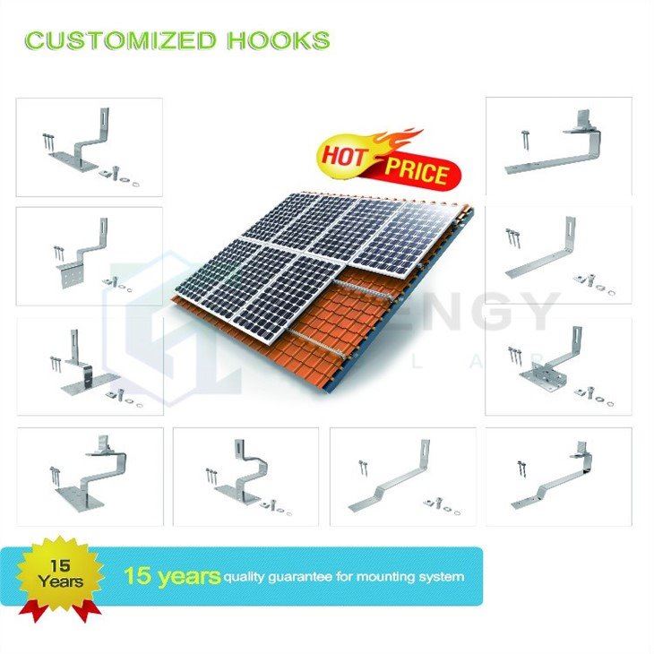 solar tile roof hook
