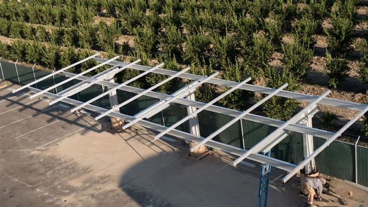 T-shaped Carbon Steel Solar Carport Mount System manufacturers